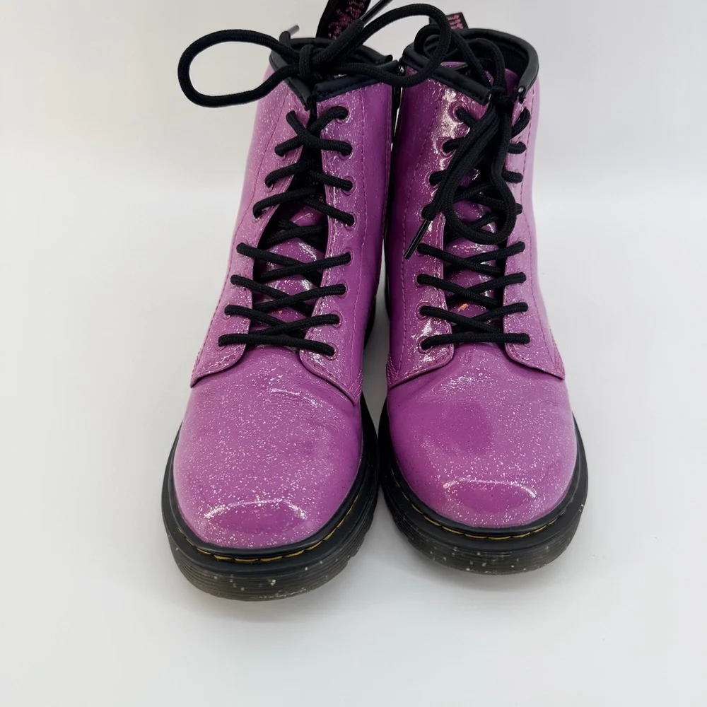 Dr. Martens 1460 Glitter Lace Up Boots in Pink Purple